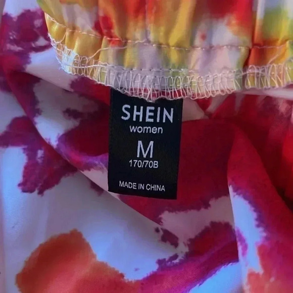 SHEIN Women’s Bridge Orange Tie Dyed Satin-Feel Joggers Workout Track Pants - Picture 9 of 11